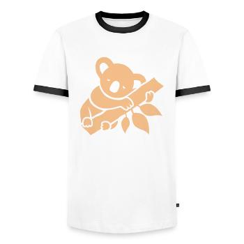 Sleepshirt Nightgown funny koala pun - Men's Ringer Shirt - white/black - Front - AI Model Female 172 light (172cm) & AI Model Male 178 dark (178cm)