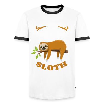 Soyez toujours vous-même - Paresseux - dictons - T-shirt contrasté Homme - blanc/noir - Devant - AI Model Female 172 light (172cm) & AI Model Male 178 dark (178cm)
