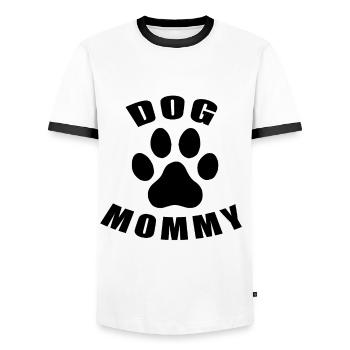 Dog Mommy - Männer Kontrast-T-Shirt - Weiß/Schwarz - Vorne - AI Model Female 172 light (172cm) & AI Model Male 178 dark (178cm)