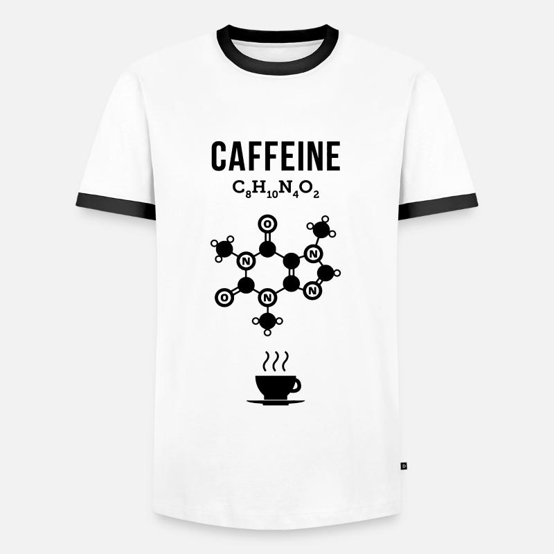 Coffee - Chemistry Caffeine Molecules Caffeine - Men's Ringer Shirt - white/black