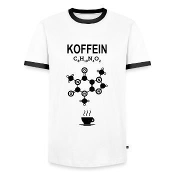 Kaffee Formel - Chemie Koffein Atom Molekül - Männer Kontrast-T-Shirt - Weiß/Schwarz - Vorne - AI Model Female 172 light (172cm) & AI Model Male 178 dark (178cm)