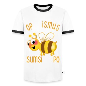 Bienen Sumsi mit Po - Optimismus Wortspiel - Männer Kontrast-T-Shirt - Weiß/Schwarz - Vorne - AI Model Female 172 light (172cm) & AI Model Male 178 dark (178cm)