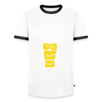 Ich habe Durst - Bier trinken - saufen - Spruch - Männer Kontrast-T-Shirt - Weiß/Schwarz - Vorne - AI Model Female 172 light (172cm) & AI Model Male 178 dark (178cm)