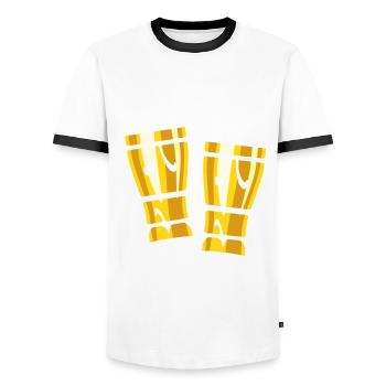 Soif - boire de la bière - bière de blé - pain grillé - T-shirt contrasté Homme - blanc/noir - Devant - AI Model Female 172 light (172cm) & AI Model Male 178 dark (178cm)