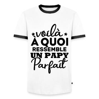 Voilà a quoi ressemble un papy parfait - T-shirt contrasté Homme - blanc/noir - Devant - AI Model Female 172 light (172cm) & AI Model Male 178 dark (178cm)