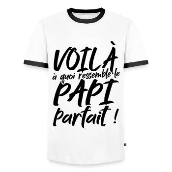 Voilà à quoi ressemble le papi parfait - T-shirt contrasté Homme - blanc/noir - Devant - AI Model Female 172 light (172cm) & AI Model Male 178 dark (178cm)