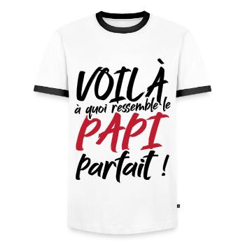 Voilà à quoi ressemble le papi parfait - T-shirt contrasté Homme - blanc/noir - Devant - AI Model Female 172 light (172cm) & AI Model Male 178 dark (178cm)