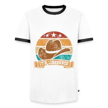 Linedance - Neue Wand - Country Fan - Geschenk - Männer Kontrast-T-Shirt - Weiß/Schwarz - Vorne - AI Model Female 172 light (172cm) & AI Model Male 178 dark (178cm)