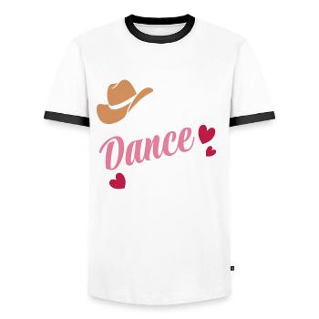 Line Dance Diva - Country Fan - Gift - Men's Ringer Shirt - white/black - Front - AI Model Female 172 light (172cm) & AI Model Male 178 dark (178cm)