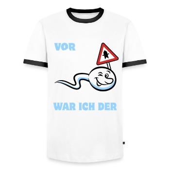 Vor 66 Jahren war ich der Schnellste - Geschenk - Männer Kontrast-T-Shirt - Weiß/Schwarz - Vorne - AI Model Female 172 light (172cm) & AI Model Male 178 dark (178cm)