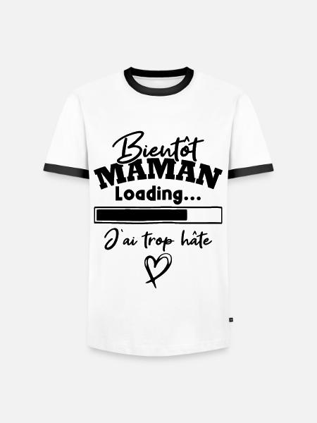 Bientôt maman - T-shirt contrasté Homme - blanc/noir