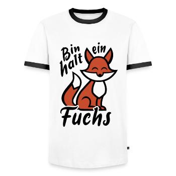 Bin halt ein Fuchs - schlau und clever - Sticker - Männer Kontrast-T-Shirt - Weiß/Schwarz - Vorne - AI Model Female 172 light (172cm) & AI Model Male 178 dark (178cm)