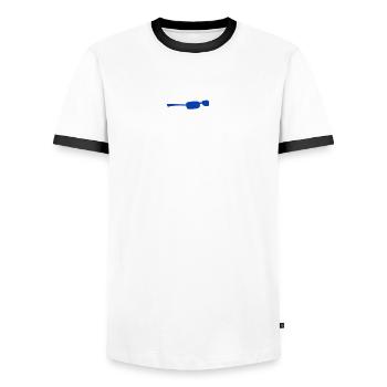 Mallard - Duck with sticks - Walking - Men's Ringer Shirt - white/black - Front - AI Model Female 172 light (172cm) & AI Model Male 178 dark (178cm)