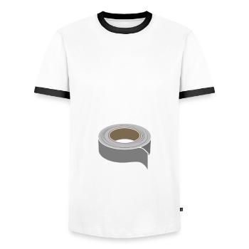 Wait! Let me get my tools - Duct Tape - Men's Ringer Shirt - white/black - Front - AI Model Female 172 light (172cm) & AI Model Male 178 dark (178cm)