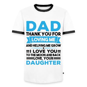 Father daughter gift - Men's Ringer Shirt - white/black - Front - AI Model Female 172 light (172cm) & AI Model Male 178 dark (178cm)