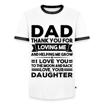 Father daughter gift - Men's Ringer Shirt - white/black - Front - AI Model Female 172 light (172cm) & AI Model Male 178 dark (178cm)