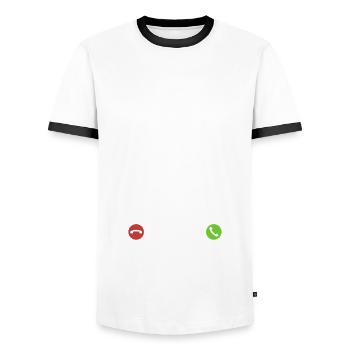 Mein Panzer ruft an - ich muss los - Spruch - Männer Kontrast-T-Shirt - Weiß/Schwarz - Vorne - AI Model Female 172 light (172cm) & AI Model Male 178 dark (178cm)
