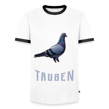 Coole Opas züchten Tauben - Taubenzüchter - Männer Kontrast-T-Shirt - Weiß/Schwarz - Vorne - AI Model Female 172 light (172cm) & AI Model Male 178 dark (178cm)