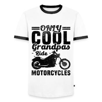 Seulement la moto cool de grand-père - T-shirt contrasté Homme - blanc/noir - Devant - AI Model Female 172 light (172cm) & AI Model Male 178 dark (178cm)