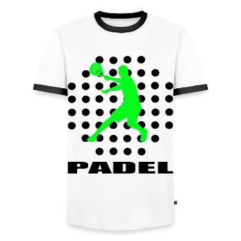 Padel - T-shirt contrasté Homme - blanc/noir - Devant - AI Model Female 172 light (172cm) & AI Model Male 178 dark (178cm)