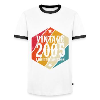 Vintage Limited Edition 2005 - Geburtstag - Männer Kontrast-T-Shirt - Weiß/Schwarz - Vorne - AI Model Female 172 light (172cm) & AI Model Male 178 dark (178cm)
