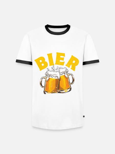 Bier geht immer - Spruch - Männer Kontrast-T-Shirt - Weiß/Schwarz