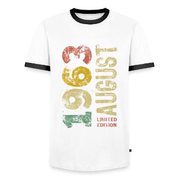 Limited Edition August 1963 Geburtstag - Geschenk - Männer Kontrast-T-Shirt - Weiß/Schwarz - Vorne - AI Model Female 172 light (172cm) & AI Model Male 178 dark (178cm)