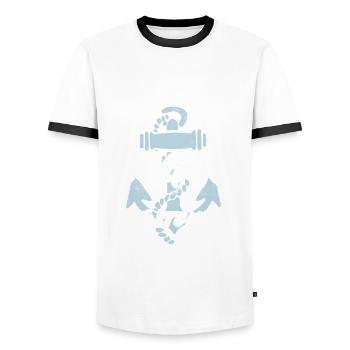 Segel Flüsterer - Segler Geschenk - Männer Kontrast-T-Shirt - Weiß/Schwarz - Vorne - AI Model Female 172 light (172cm) & AI Model Male 178 dark (178cm)