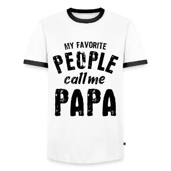 Mes personnes préférées m’appellent papa - Journée de l’homme - T-shirt contrasté Homme - blanc/noir - Devant - AI Model Female 172 light (172cm) & AI Model Male 178 dark (178cm)