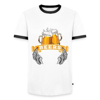 Raise your beers to my 25 years - Geburtstag - Männer Kontrast-T-Shirt - Weiß/Schwarz - Vorne - AI Model Female 172 light (172cm) & AI Model Male 178 dark (178cm)