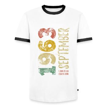 Limited Edition September 1963 Geburtstag Geschenk - Männer Kontrast-T-Shirt - Weiß/Schwarz - Vorne - AI Model Female 172 light (172cm) & AI Model Male 178 dark (178cm)