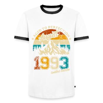Limited Edition August 1993 Geburtstag Geschenk - Männer Kontrast-T-Shirt - Weiß/Schwarz - Vorne - AI Model Female 172 light (172cm) & AI Model Male 178 dark (178cm)