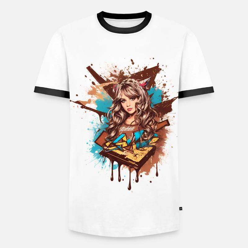 Dame douce - T-shirt contrasté Homme - blanc/noir