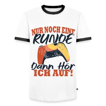 Nur noch eine Runde dann hör ich auf - Männer Kontrast-T-Shirt - Weiß/Schwarz - Vorne - AI Model Female 172 light (172cm) & AI Model Male 178 dark (178cm)