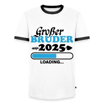 Großer Bruder 2025 - Männer Kontrast-T-Shirt - Weiß/Schwarz - Vorne - AI Model Female 172 light (172cm) & AI Model Male 178 dark (178cm)