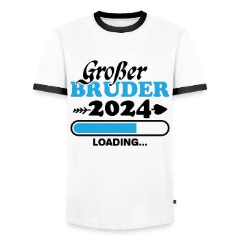Großer Bruder 2024 - Männer Kontrast-T-Shirt - Weiß/Schwarz - Vorne - AI Model Female 172 light (172cm) & AI Model Male 178 dark (178cm)