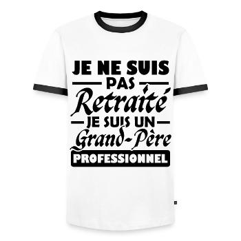 Je ne suis pas Retraité je suis un Grand Père - T-shirt contrasté Homme - blanc/noir - Devant - AI Model Female 172 light (172cm) & AI Model Male 178 dark (178cm)
