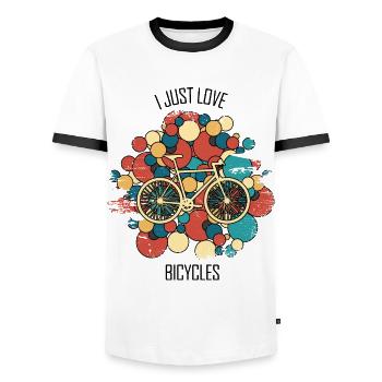 Bicycle Repair Bicycle Mechanic Bicycle Mechanic - Men's Ringer Shirt - white/black - Front - AI Model Female 172 light (172cm) & AI Model Male 178 dark (178cm)