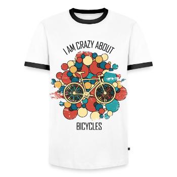 Bicycle Repair Bicycle Mechanic Bicycle Mechanic - Men's Ringer Shirt - white/black - Front - AI Model Female 172 light (172cm) & AI Model Male 178 dark (178cm)