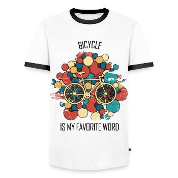 Bicycle Repair Bicycle Mechanic Bicycle Mechanic - Men's Ringer Shirt - white/black - Front - AI Model Female 172 light (172cm) & AI Model Male 178 dark (178cm)