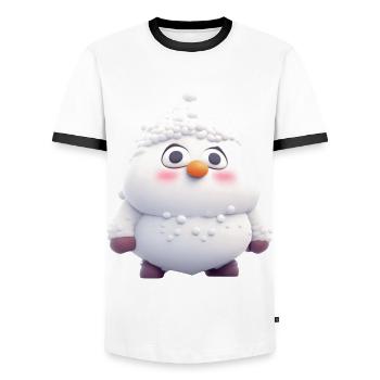 Winter Magic - Men's Ringer Shirt - white/black - Front - AI Model Female 172 light (172cm) & AI Model Male 178 dark (178cm)