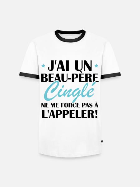 Beau-père cinglé - T-shirt contrasté Homme - blanc/noir
