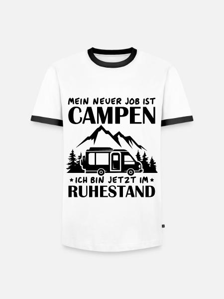 Renter Camping Geschenk - Männer Kontrast-T-Shirt - Weiß/Schwarz