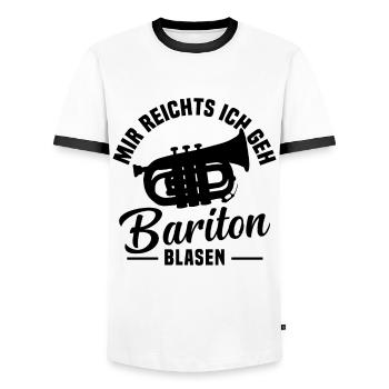Mir reichts ich geh Bariton blasen - Männer Kontrast-T-Shirt - Weiß/Schwarz - Vorne - AI Model Female 172 light (172cm) & AI Model Male 178 dark (178cm)