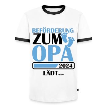 Beförderung zum Opa 2024 - Männer Kontrast-T-Shirt - Weiß/Schwarz - Vorne - AI Model Female 172 light (172cm) & AI Model Male 178 dark (178cm)