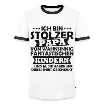 Ich bin stolzer Papa von wahnsinnig fantastischen - Männer Kontrast-T-Shirt - Weiß/Schwarz - Vorne - AI Model Female 172 light (172cm) & AI Model Male 178 dark (178cm)