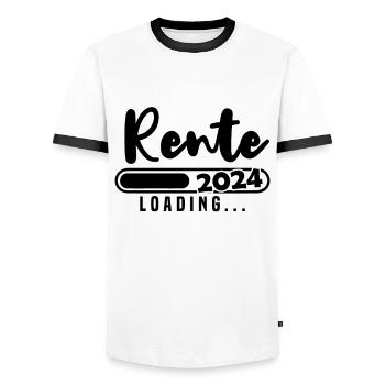 Rente 2024 Loading - Männer Kontrast-T-Shirt - Weiß/Schwarz - Vorne - AI Model Female 172 light (172cm) & AI Model Male 178 dark (178cm)