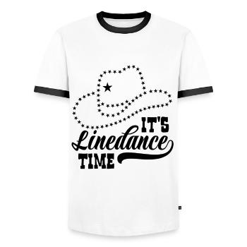 Linedance Linedancing Country Fan - Geschenk - Männer Kontrast-T-Shirt - Weiß/Schwarz - Vorne - AI Model Female 172 light (172cm) & AI Model Male 178 dark (178cm)