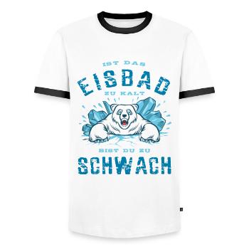 Ist das Eisbad zu kalt bist du zu schwach - Männer Kontrast-T-Shirt - Weiß/Schwarz - Vorne - AI Model Female 172 light (172cm) & AI Model Male 178 dark (178cm)