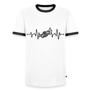 Battement de cœur de la trompette - T-shirt contrasté Homme - blanc/noir - Devant - AI Model Female 172 light (172cm) & AI Model Male 178 dark (178cm)